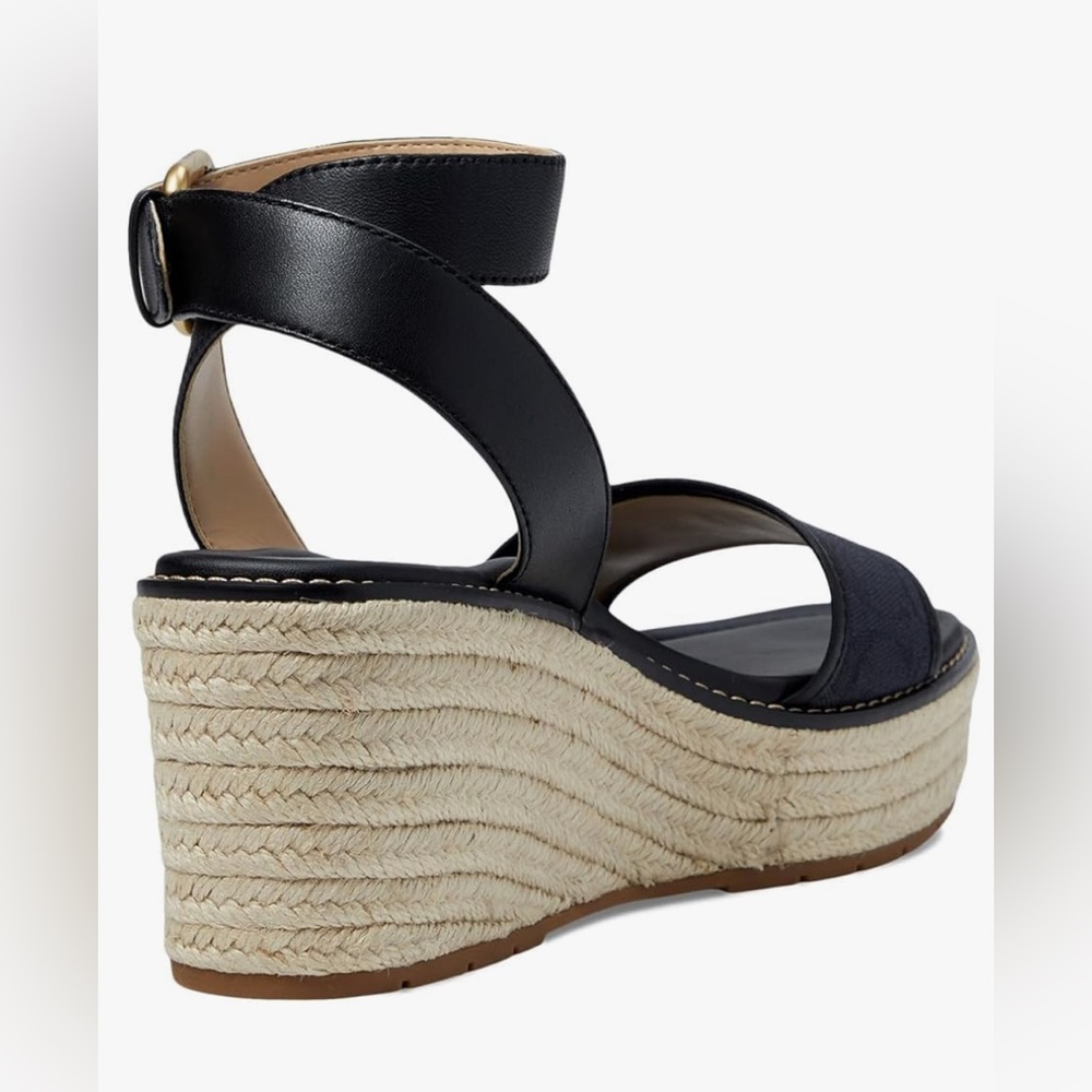 NIB Black Coach Womens Katherine Signature Canvas Espadrille Loafer - Picture 3 of 5